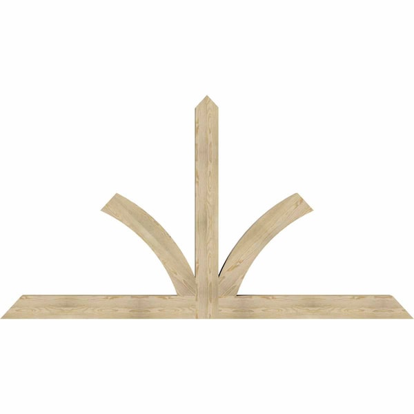 Ekena Millwork Richland Rough Sawn Timber Gable Bracket, Douglas Fir, 108"W x 58"H x 6"D x 6"F, 13/12 Pitch GBW108X58X0606RIC00RDF - main